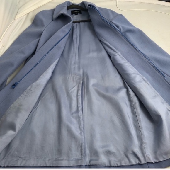 Express vintage 90s Y2K light blue single breast wool pea coat M - Picture 7 of 14